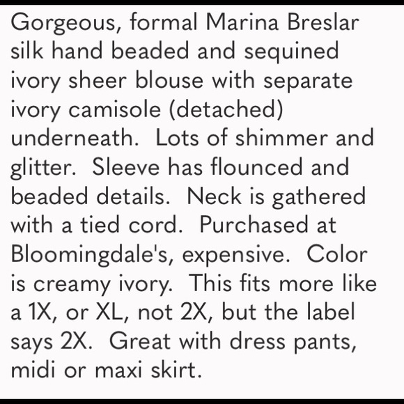 Hand Beaded silk sequined blouse + camisole - Picture 7 of 7